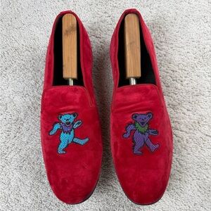 May Anthony Mens Red Velvet Deadhead Grateful Dead Marching Bears Sz 13